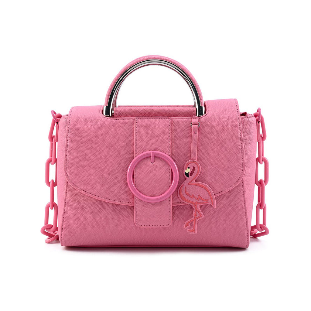 Loungefly Pool Party Pink Flamingo Chain Strap Crossbody Bag Purse
