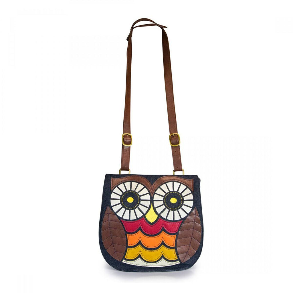 Owl Denim Crossbody Bag