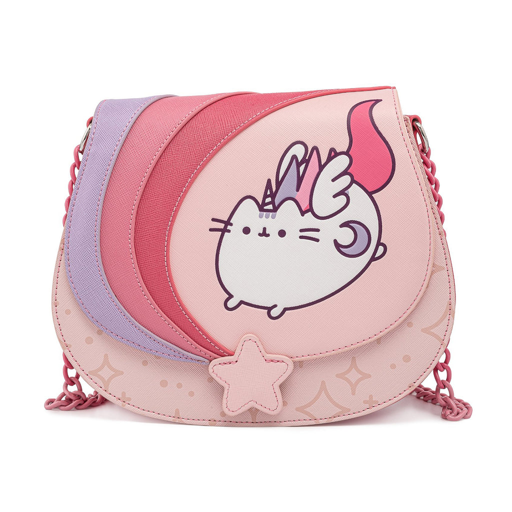 Loungefly Pusheen Unicorn Ombre Chain Strap Crossbody Bag Purse