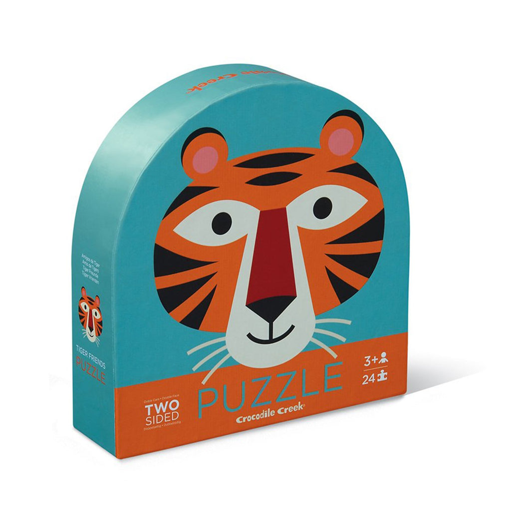 Crocodile Creek Tiger Two Sided 24 Piece Round Puzzle