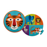 Crocodile Creek Tiger Two Sided 24 Piece Round Puzzle - Radar Toys