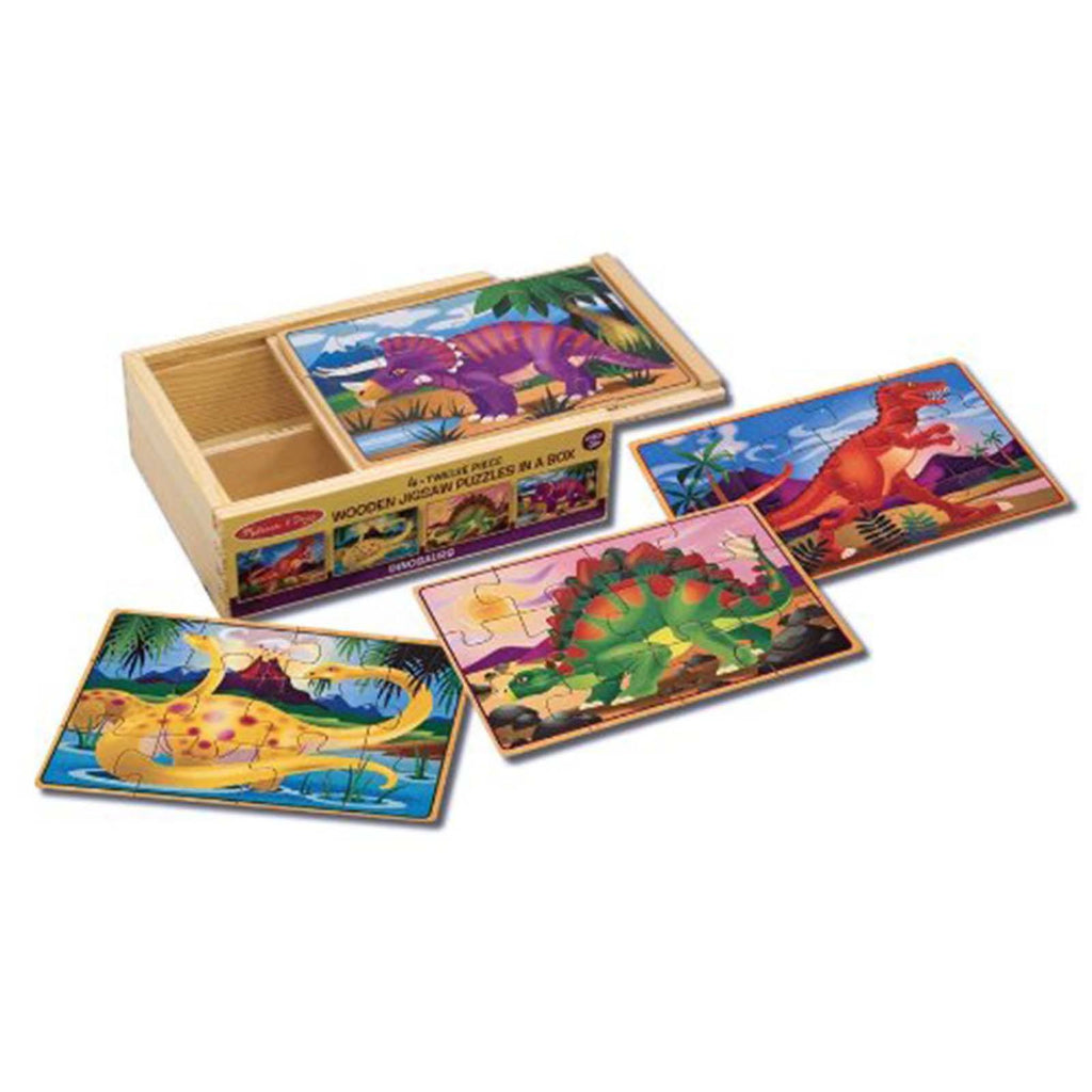 Melissa And Doug Dinosaurs 4 Twelve Piece Wooden Jigsaw Puzzles - Radar Toys