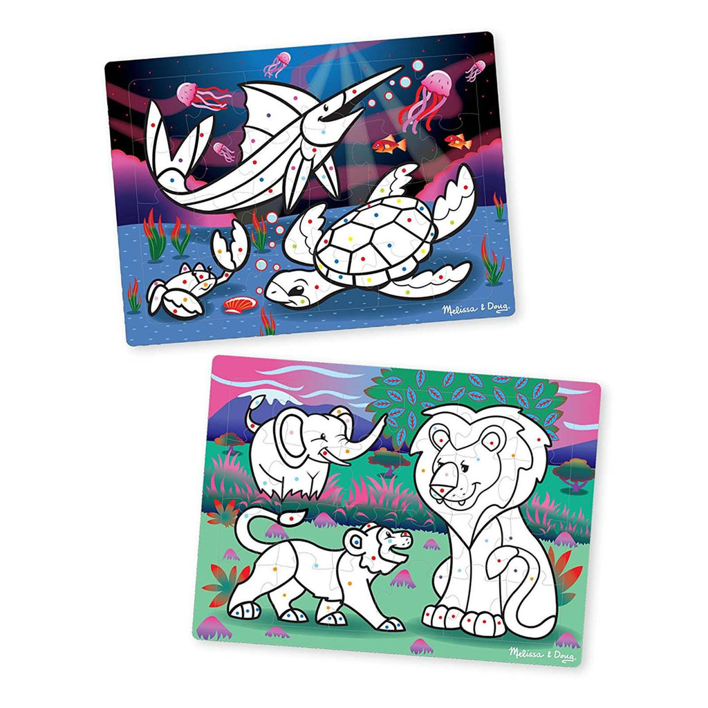 Melissa And Doug Easy To See Safari And Ocean 3D Marker Puzzles