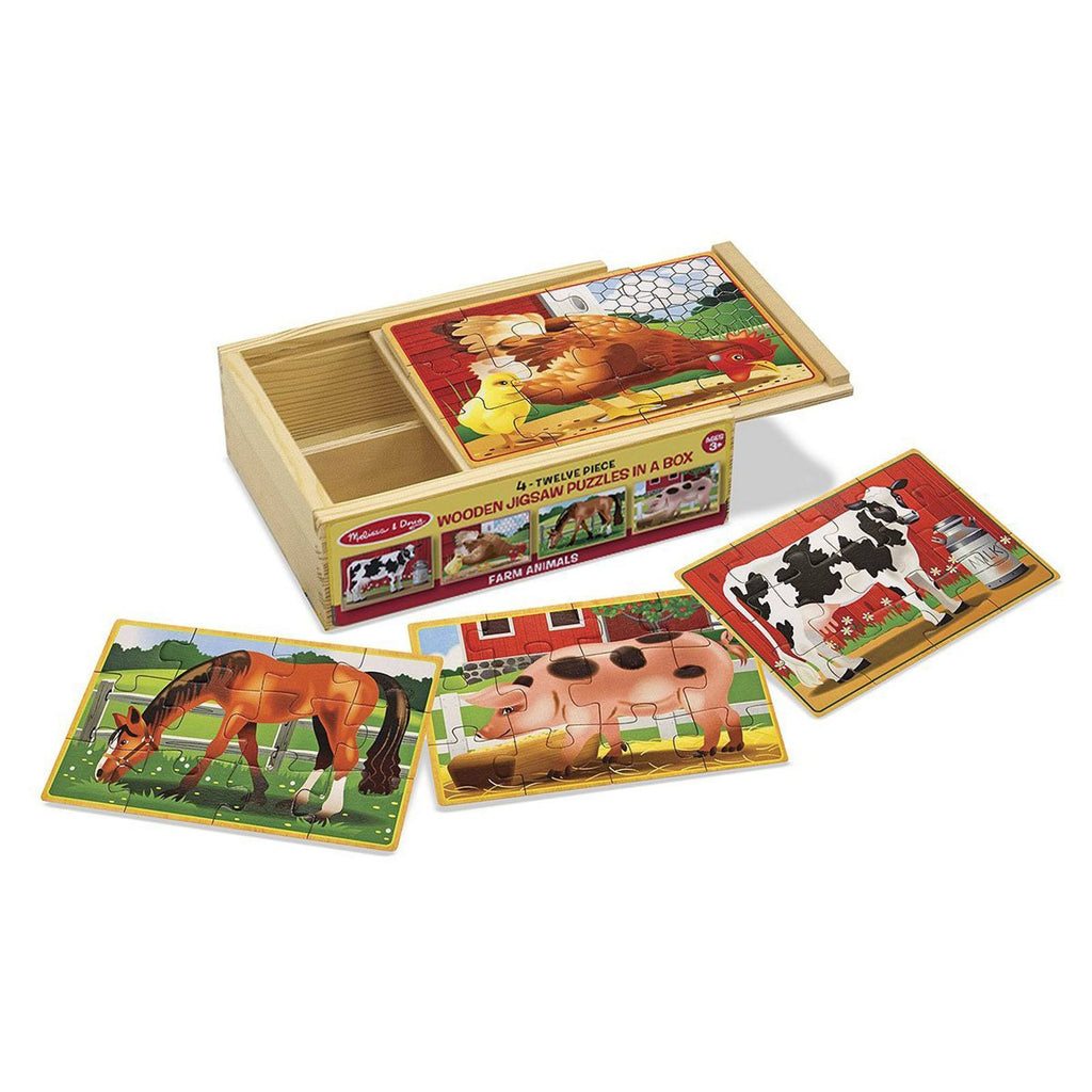 Melissa And Doug Farm Animals 4 In 1 Wooden Jigsaw Puzzles - Radar Toys