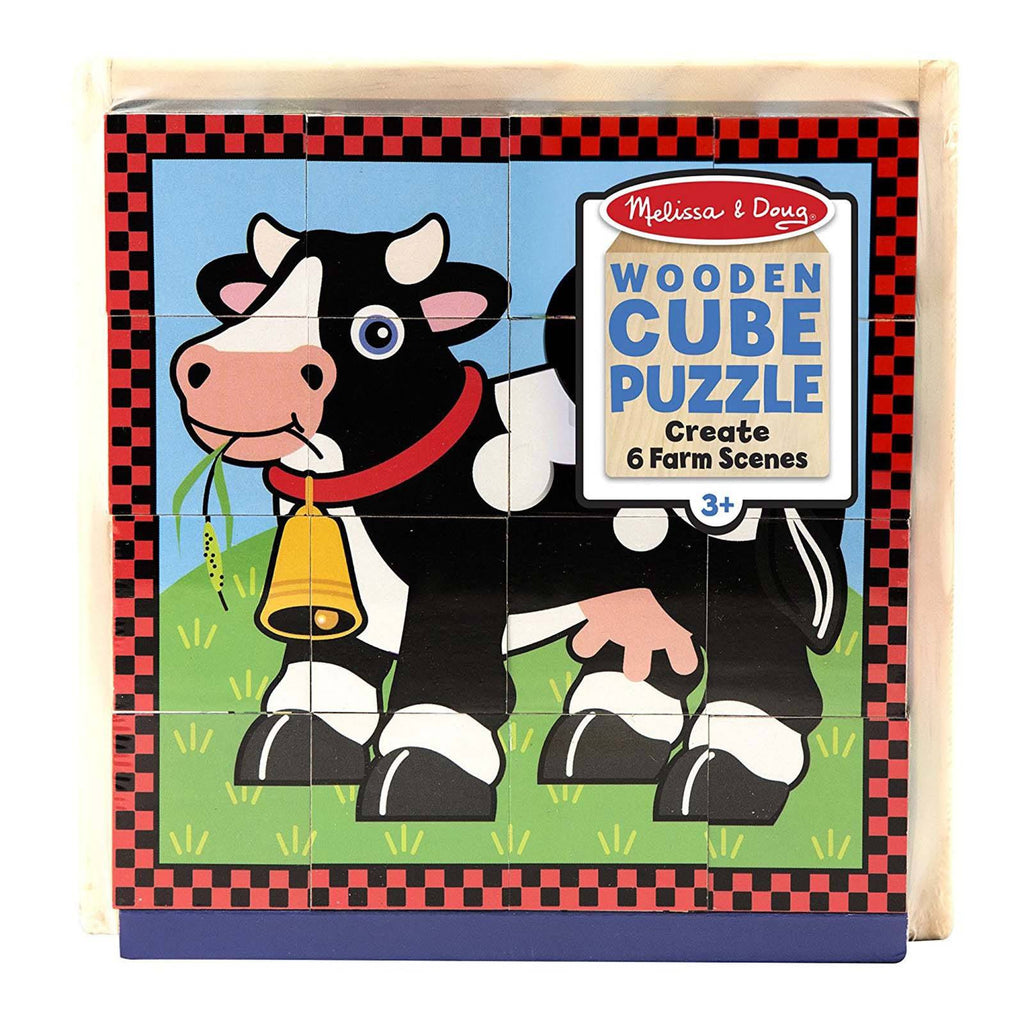 Melissa And Doug Farm Scenes Wooden Cube Puzzle - Radar Toys