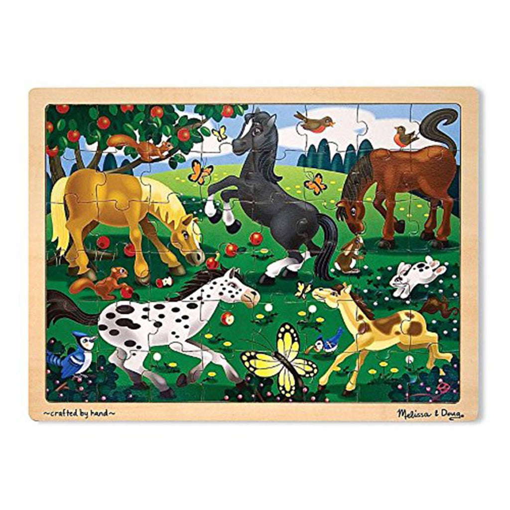 Melissa And Doug Fresh Start Frolicking Horses 48 Piece Wooden Jigsaw Puzzle