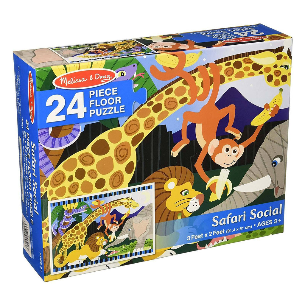 Melissa And Doug Safari Social 24 Piece Floor Puzzle
