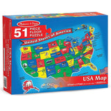 Melissa And Doug USA Map 51 Piece Floor Puzzle - Radar Toys