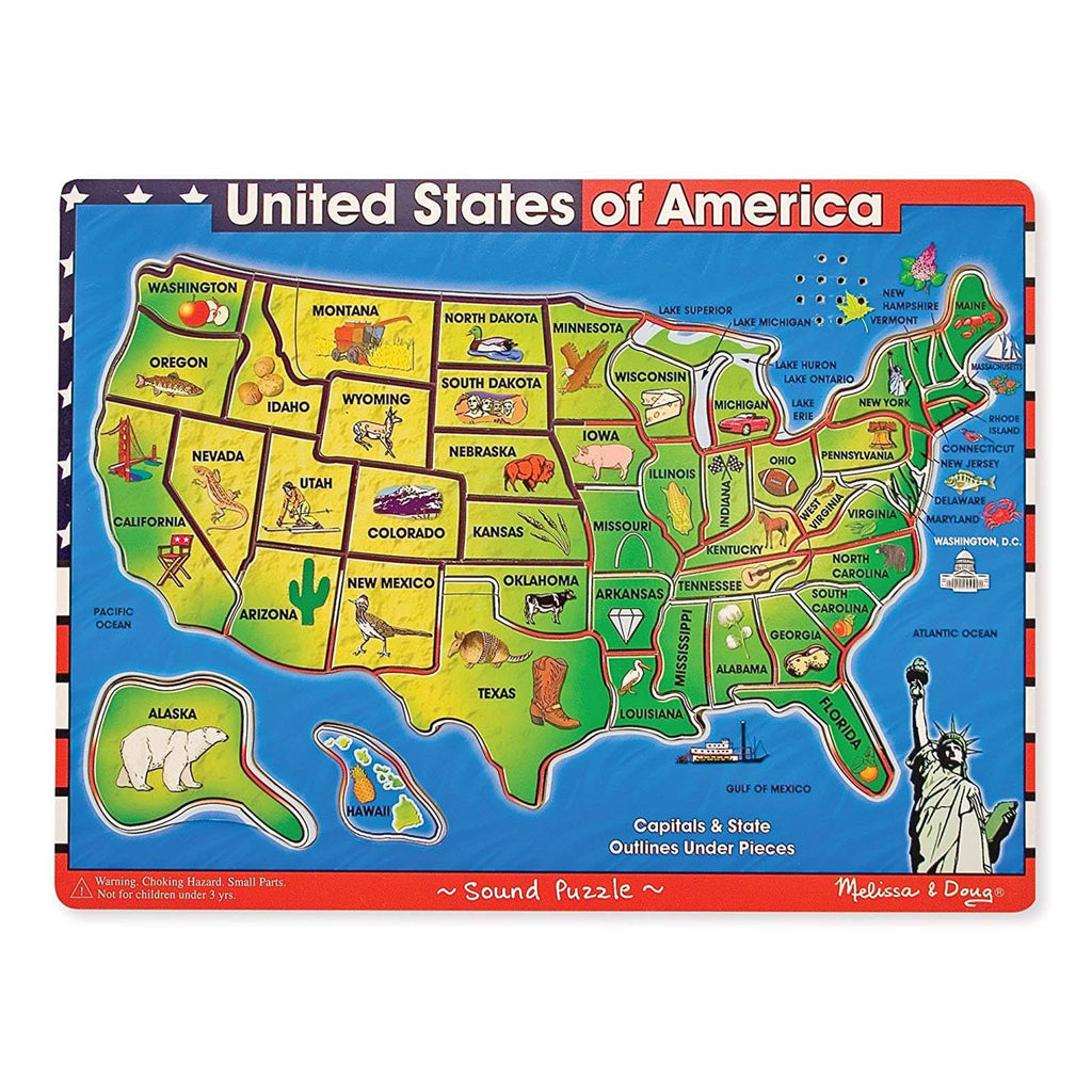 Melissa And Doug USA Map With Sounds Puzzle