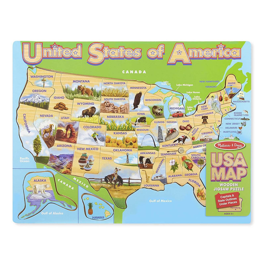 Melissa And Doug USA Map Wooden Jigsaw Puzzle