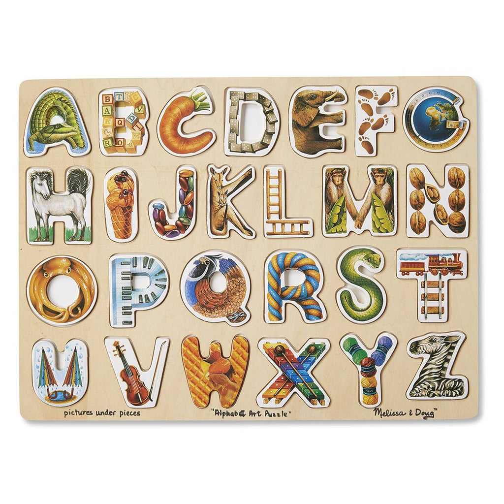 Melissa And Doug Wooden Alphabet Art Puzzle