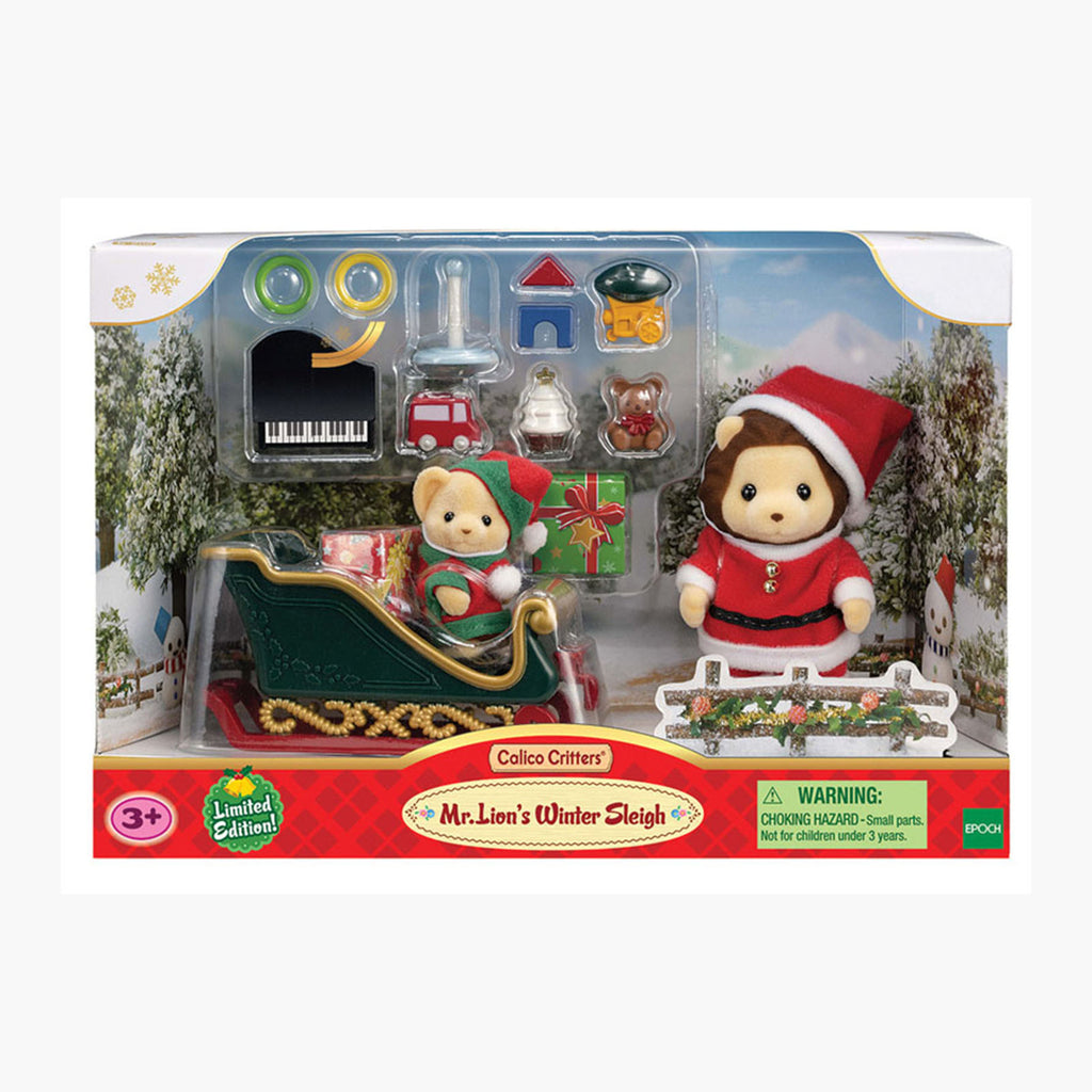 Epoch Calico Critters Mr Lion's Winter Sleigh Set