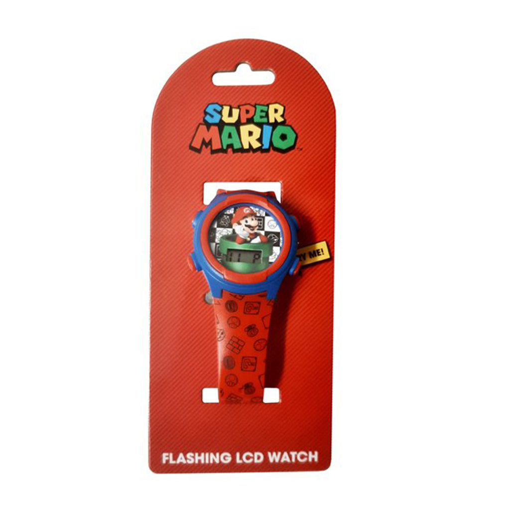 Super Mario Flashing Plastic Strap Digital Watch - Radar Toys