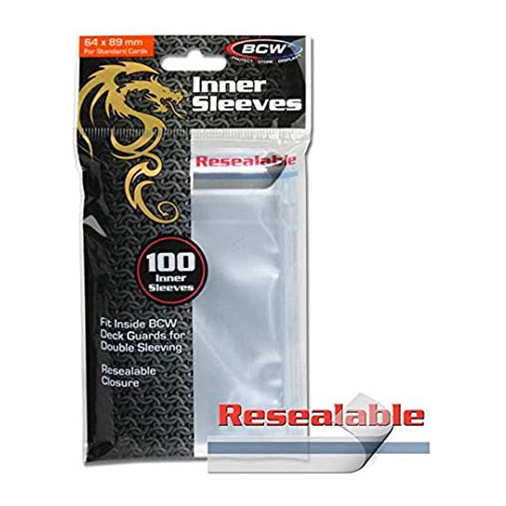 BCW Deck Guards Inner Sleeves Resealable 100 Count
