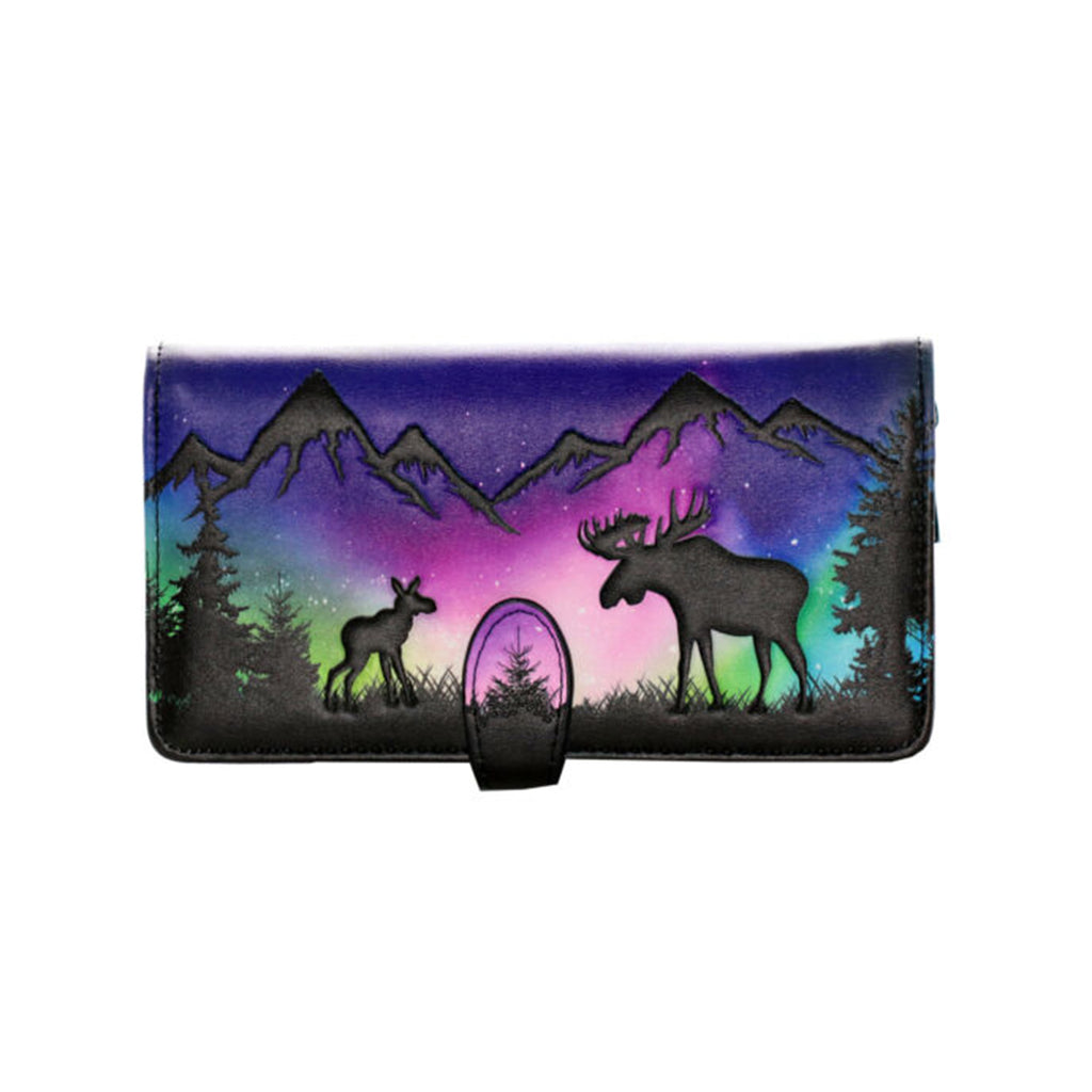 Shagwear Moose Scene Large Multicolor Zipper Wallet