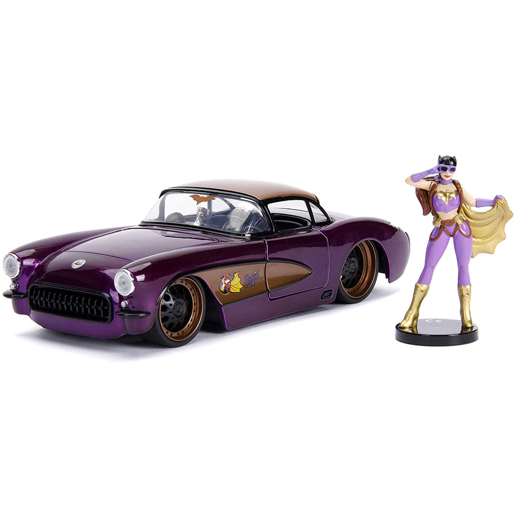 Jada Toys DC Bombshells Batgirl And 1957 Chevrolet Corvette 1:24 Diecast Set