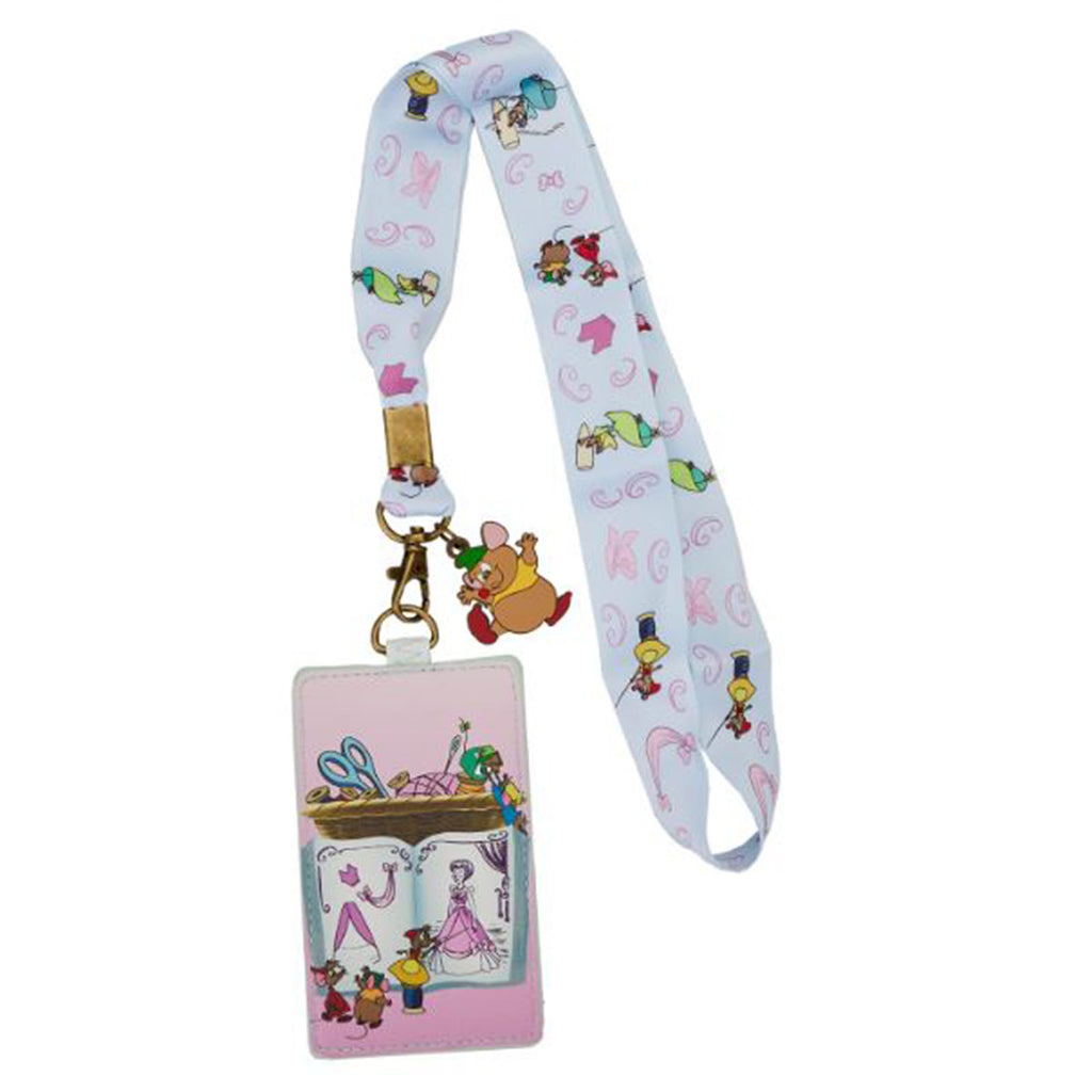 Loungefly Disney Cinderella Making A Lovely Dress Cardholder Lanyard
