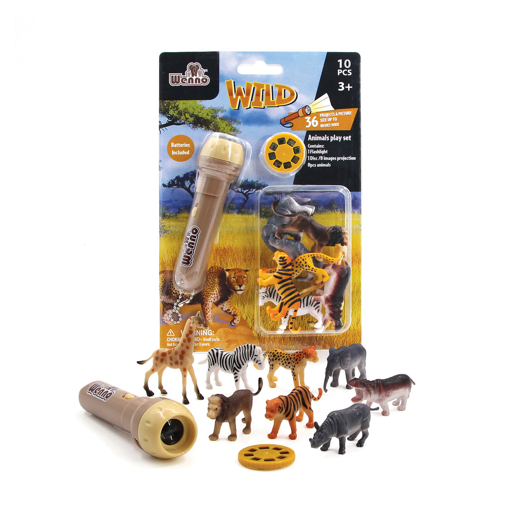 Wenno Wild Animals Image Projection 8 Piece Figure Set - Radar Toys