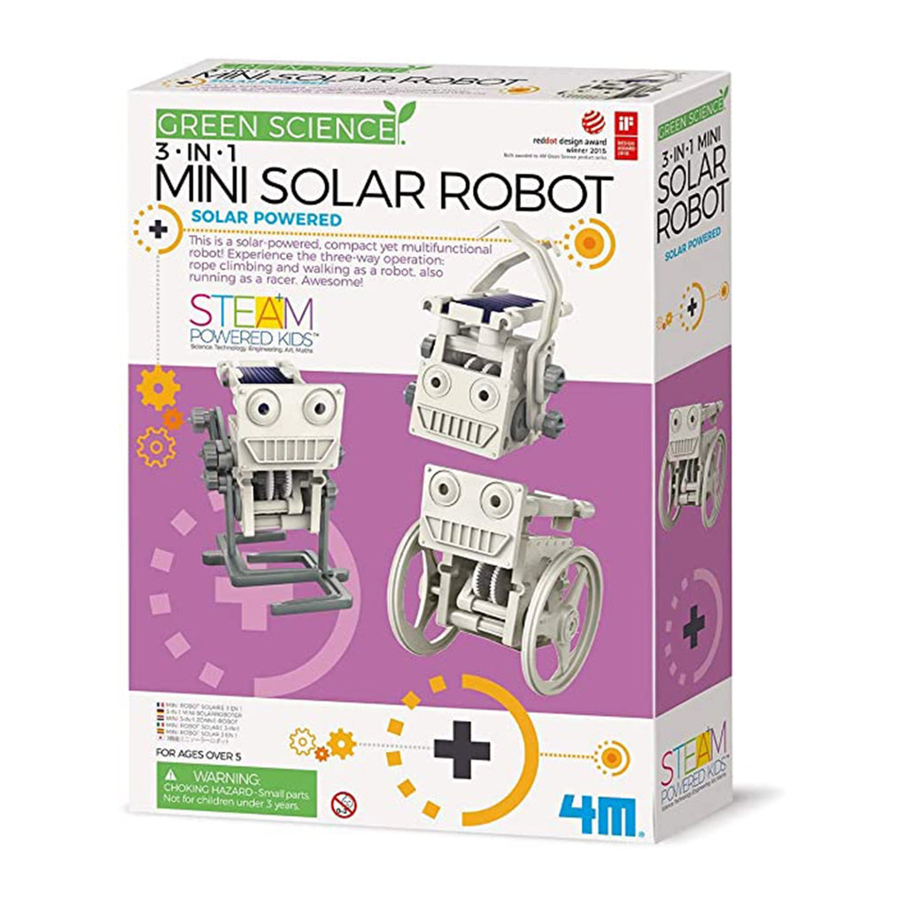 Toysmith Green Science 3 In 1 Mini Solar Robot Science Set