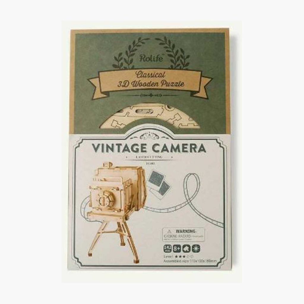 Robotime Classical Vintage Camera Wooden Puzzle Building Set