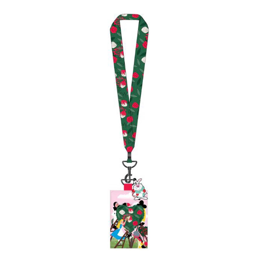 Loungefly Disney Alice In Wonderland Paint Roses Red Lanyard With Cardholder - Radar Toys