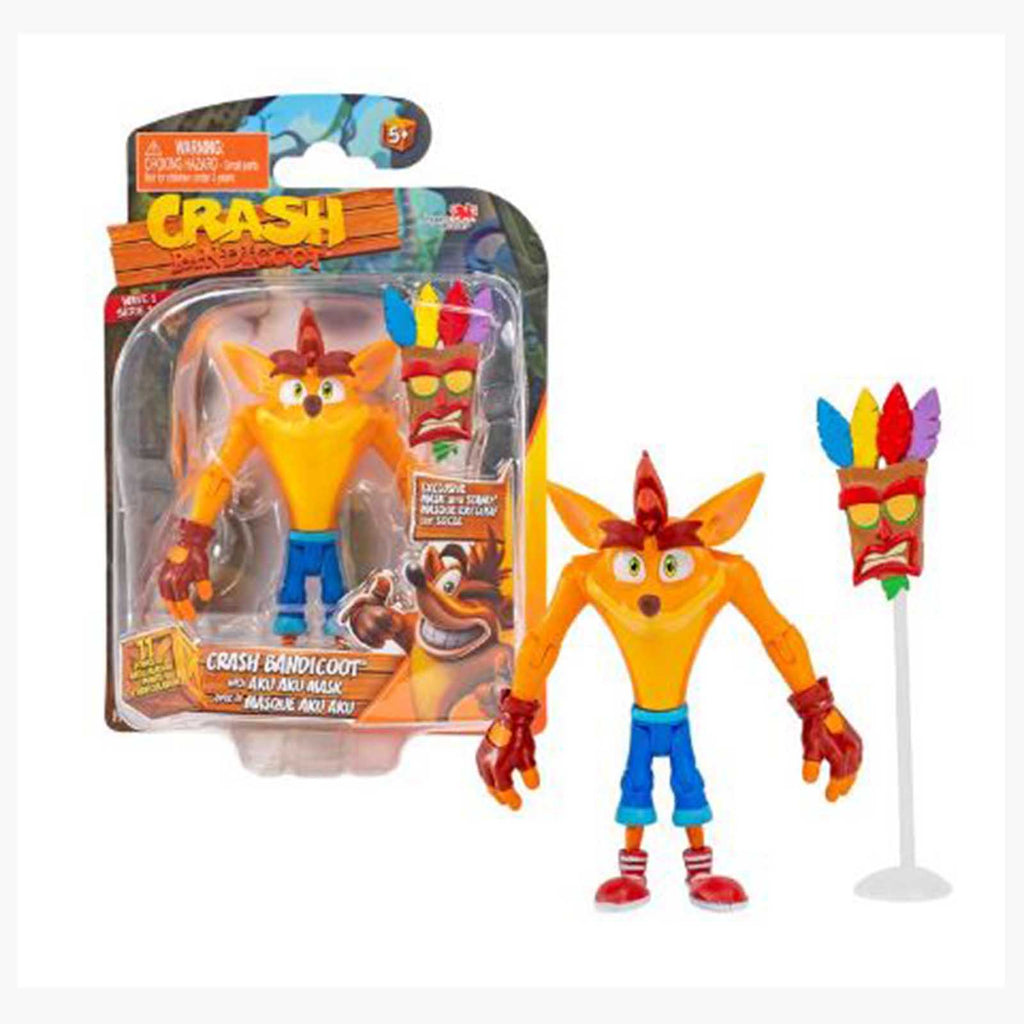License 2 Play Crash Bandicoot With Aku Aku Mask Action Figure