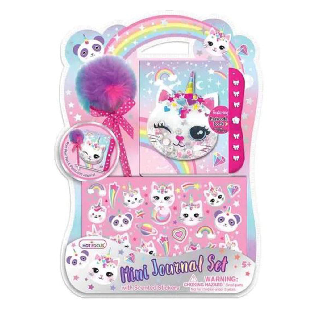 Hot Focus Caticorn Mini Journal With Scented Stickers Set