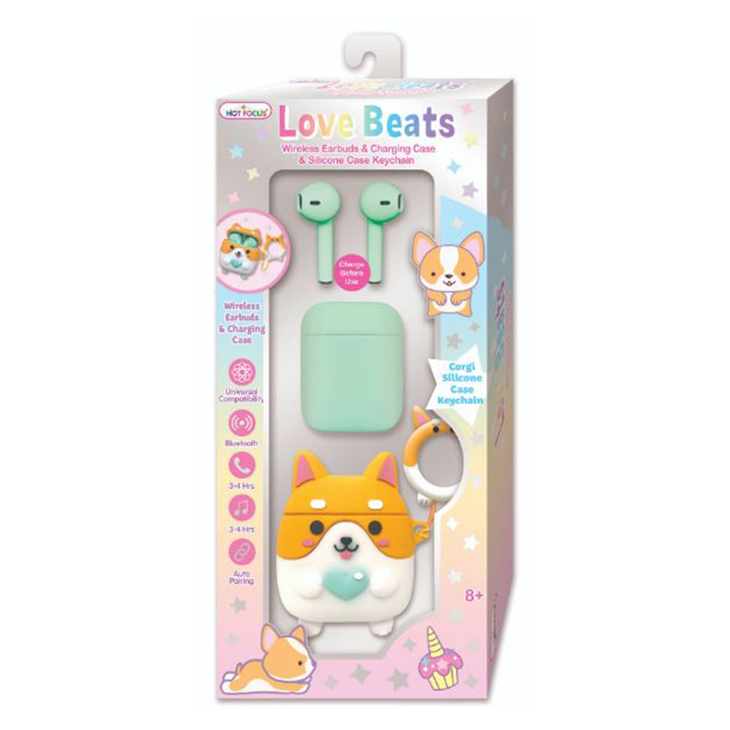 Hot Focus Corgi Love Beats Wireless Earbuds And Charging Case