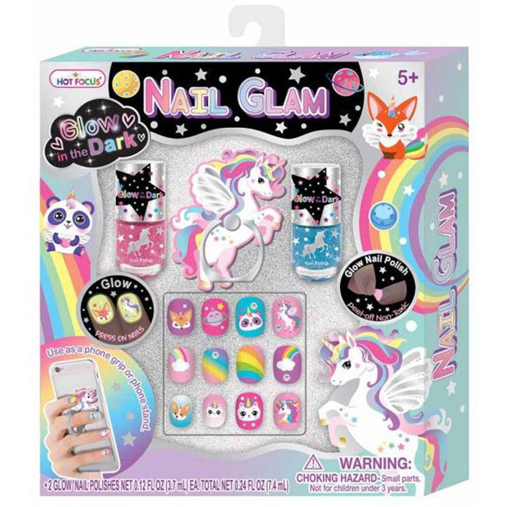 Hot Focus Glow In The Dark Nail Glam Set