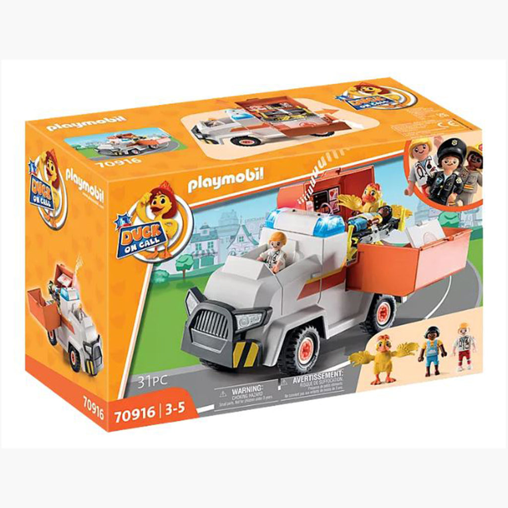 Playmobil Duck On Call Ambulance Emergency Vehicle Building Set 70916