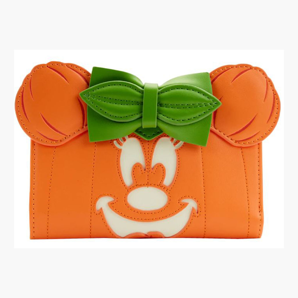 Loungefly Disney Glow In The Dark Pumpkin Minnie Wallet