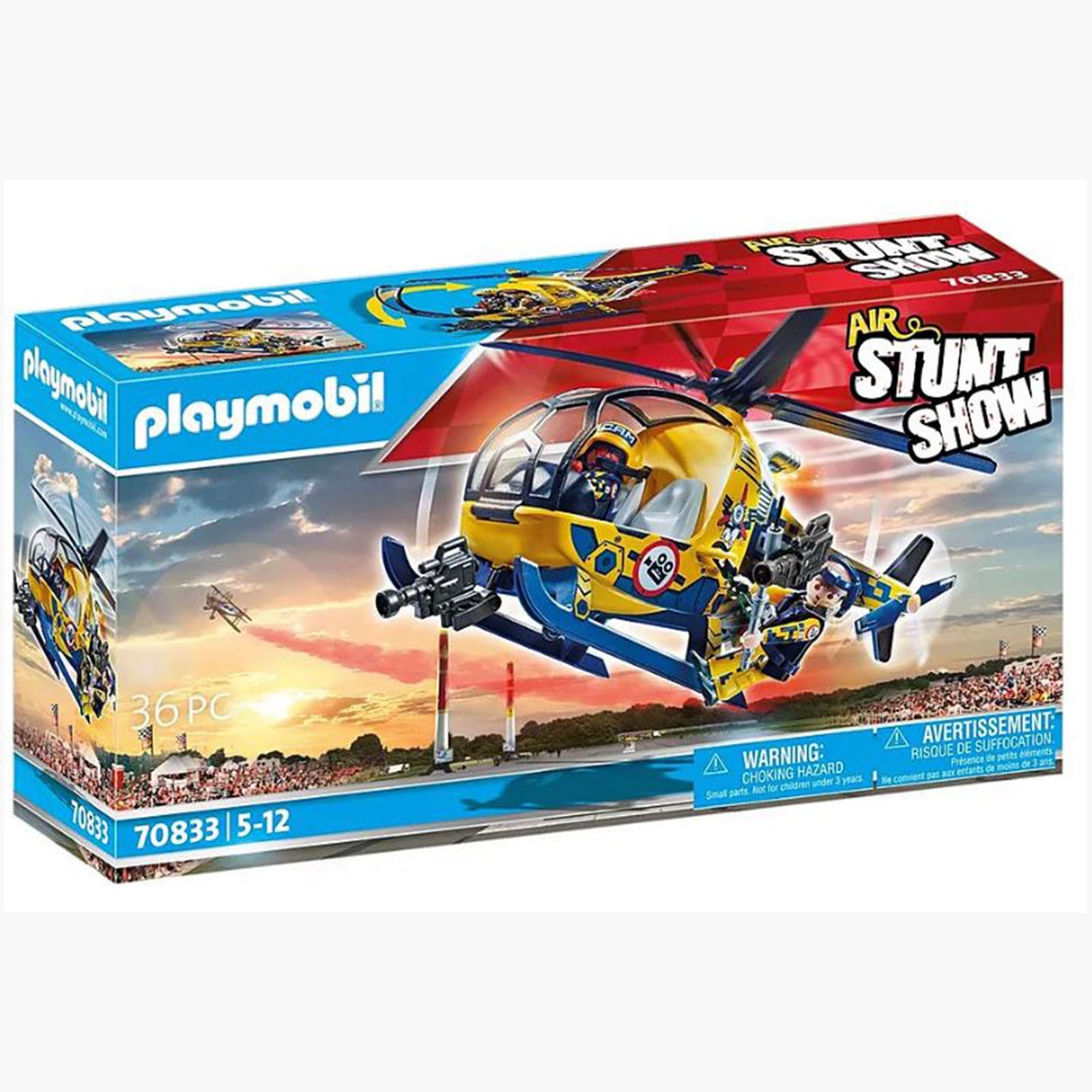 Playmobil Air Stunt Show Helicopter Building Set 70833| Radar Toys