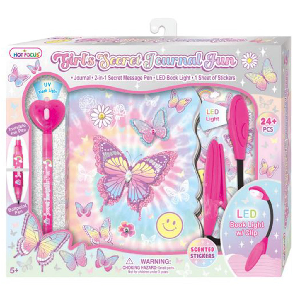 Hot Focus Tie Dye Butterfly Girl's Secret Journal Fun Set