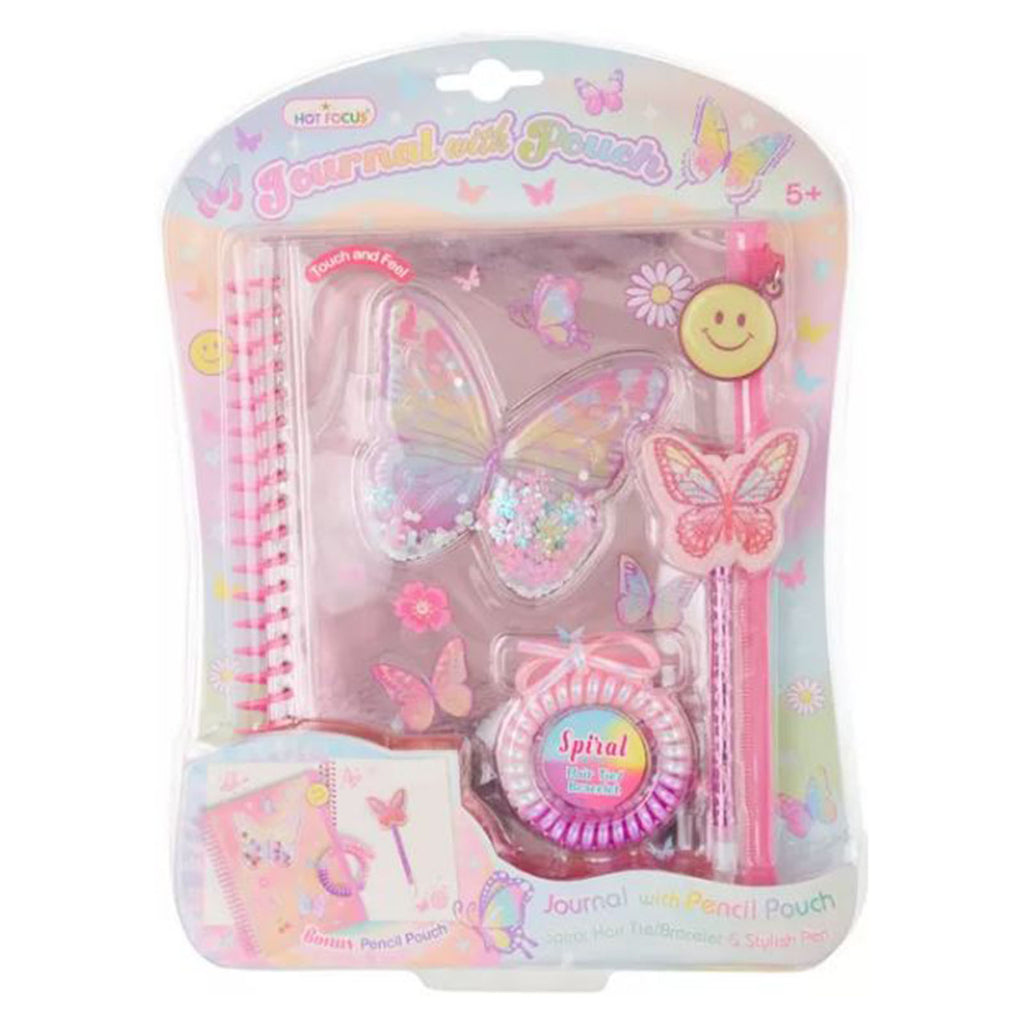 Hot Focus Butterfly Journal With Pouch Set