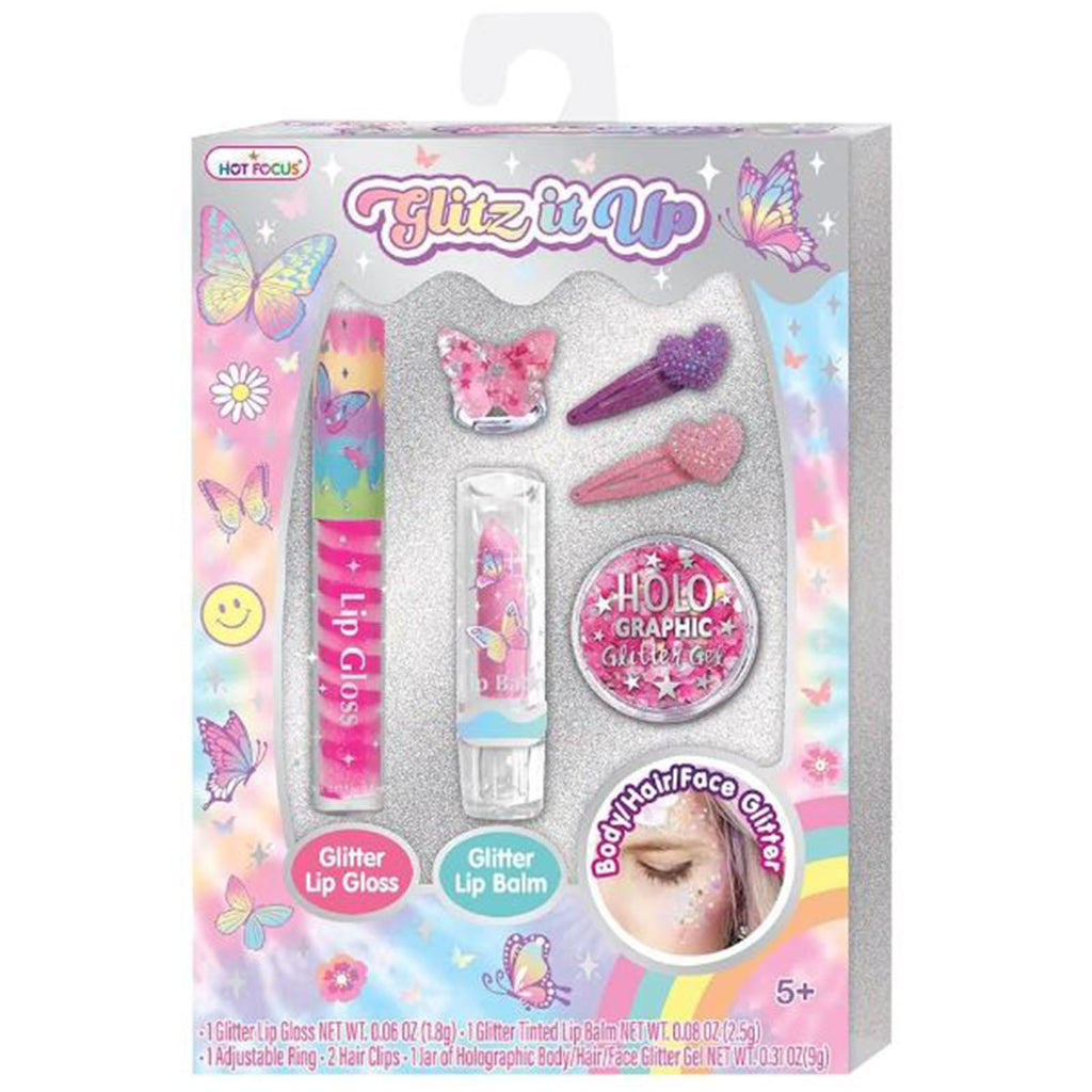 Hot Focus Tie Dye Butterfly Glitz It Up Cosmetic Set