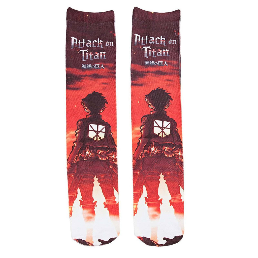 Attack On Titan Eren Photoreal 1 Pair Of Long Socks
