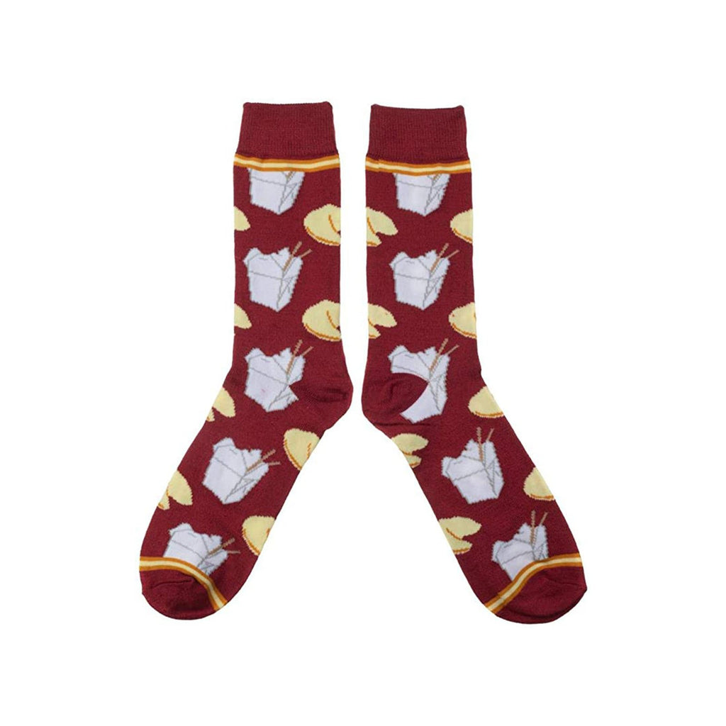 Bioworld Chinese Food Takeout & Cookie Men's Crew Socks