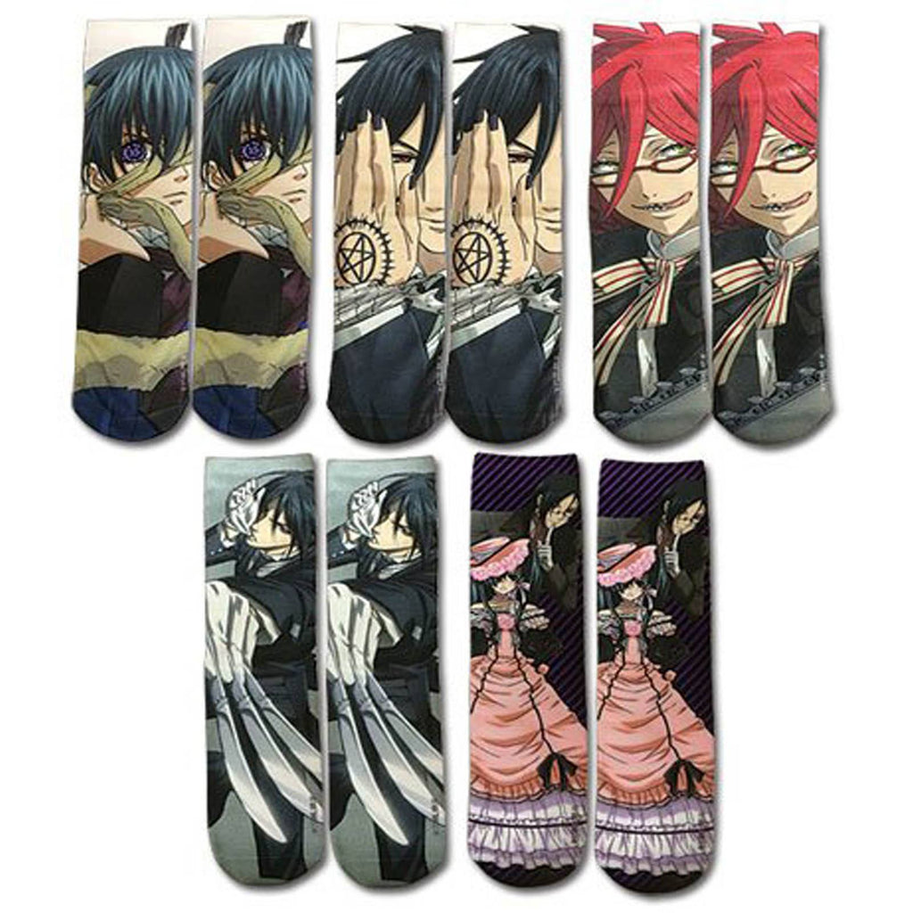Black Butler Sublimation 5 Pairs Of Socks