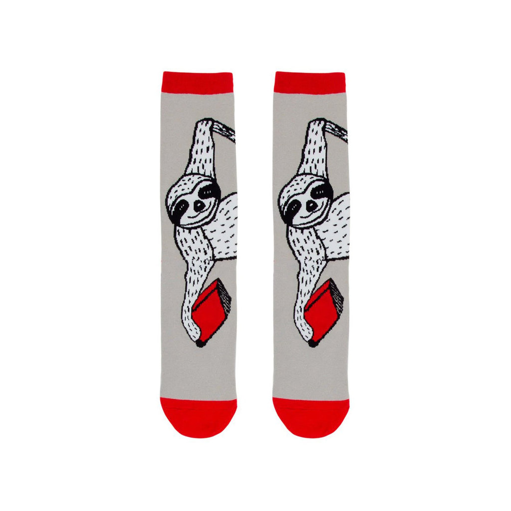 Book Sloth Single Pair Large Crew Socks