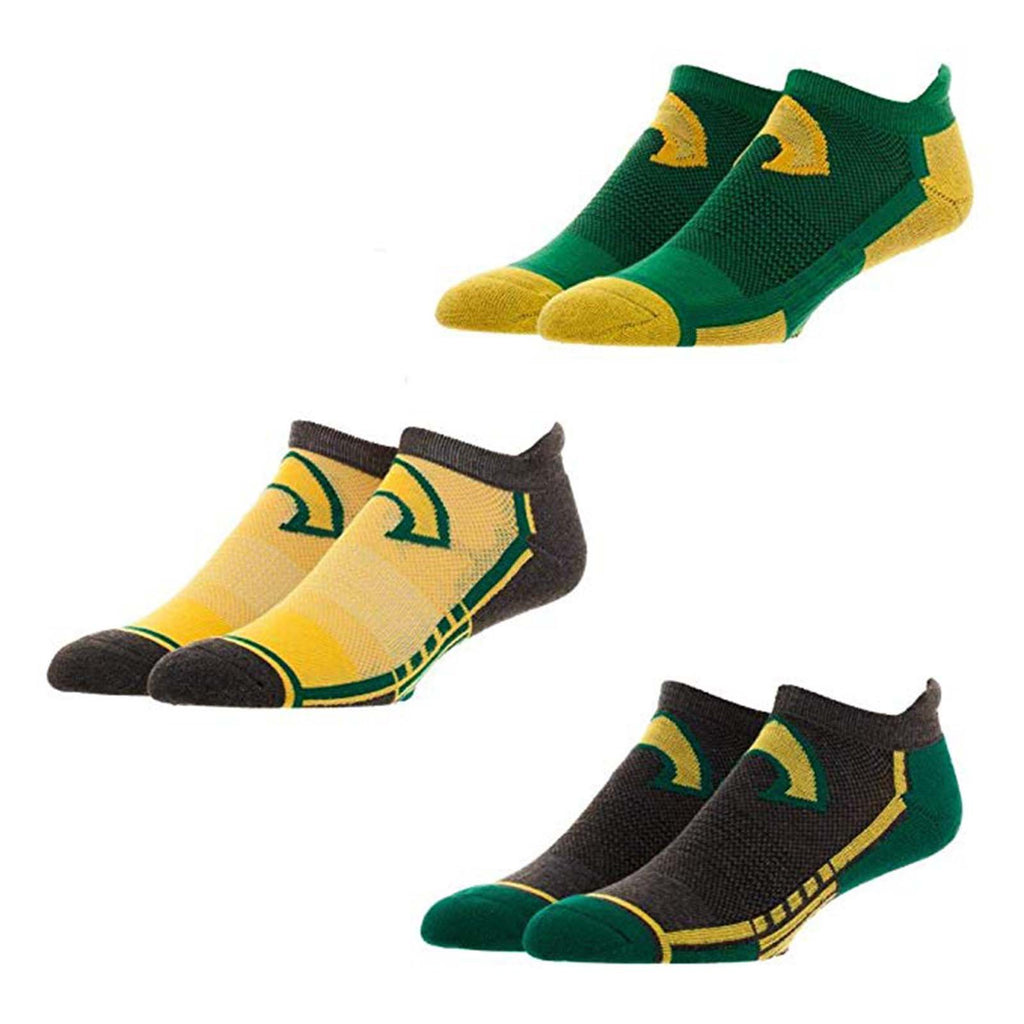 DC Aquaman Green Gold 3 Pairs Of Athletic Socks