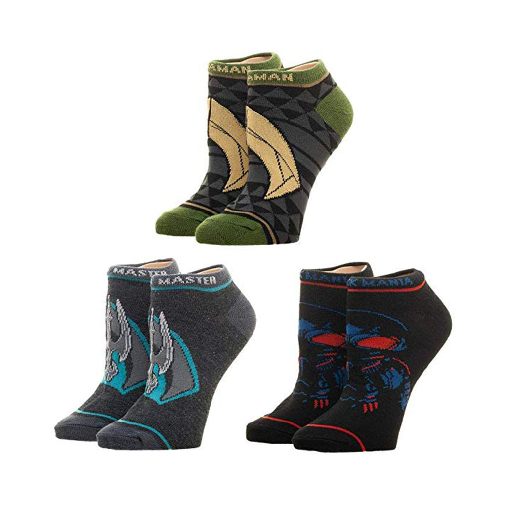 DC Comics Aquaman Theme 3 Pairs Of Ankle Socks
