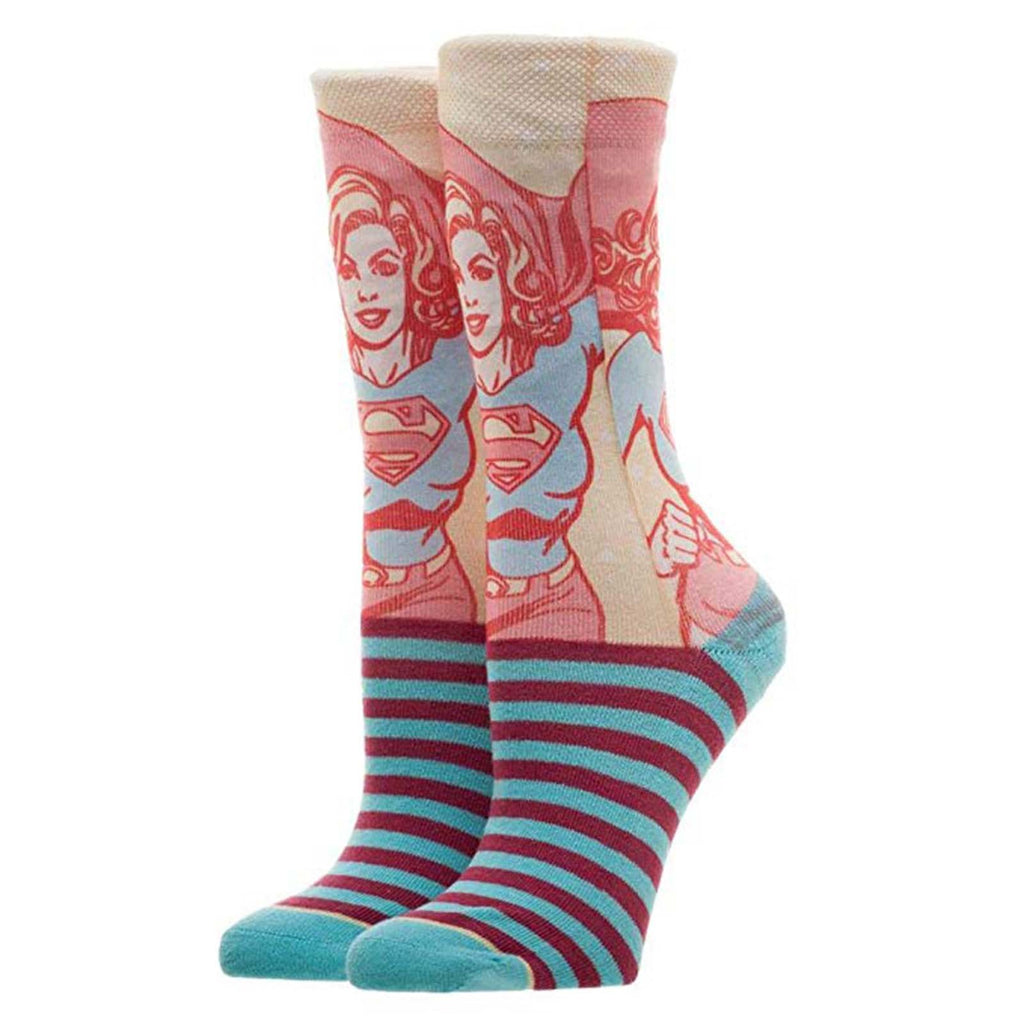 DC Comics Supergirl Faded Neon Junior 1 Pair Of Crew Socks