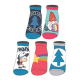 Disney Gravity Falls Character 5 Pairs Of Ankle Socks - Radar Toys