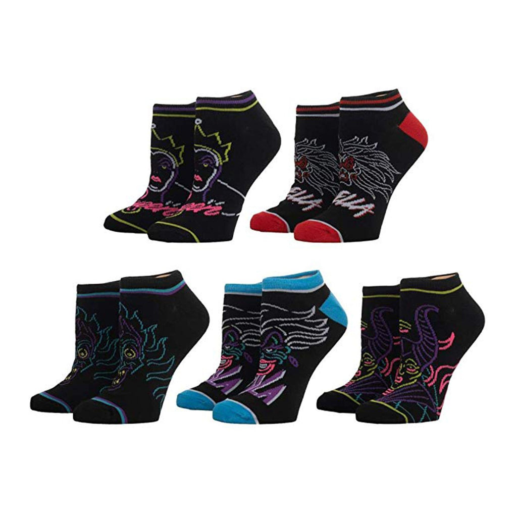 Disney Villains Five Pair Ankle Socks