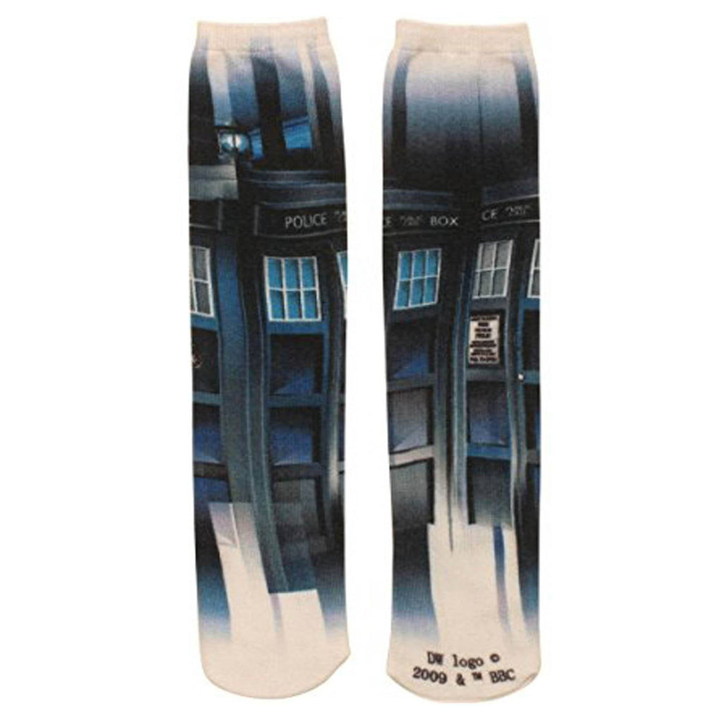 Doctor Who Tardis 360 Photoreal 1 Pair Of Socks