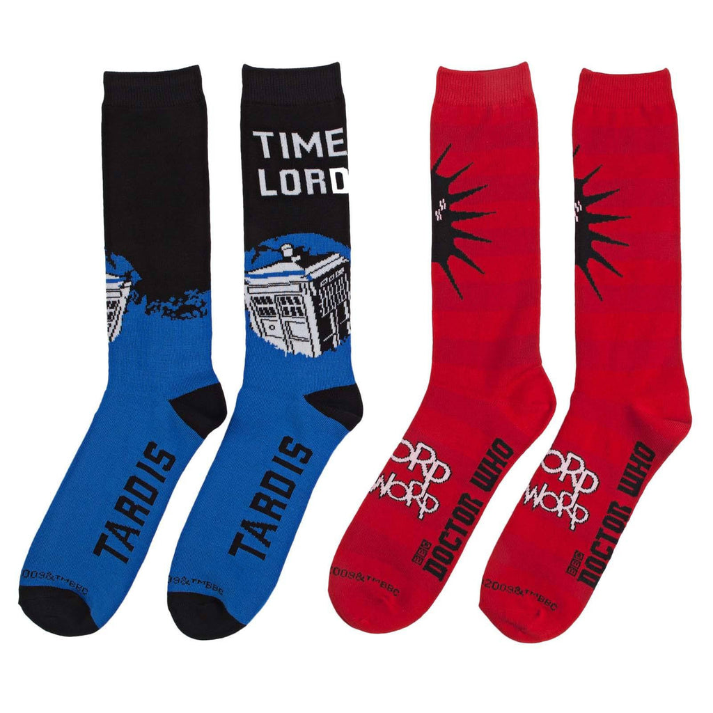 Doctor Who Time Lord 2 Pairs Of Crew Socks