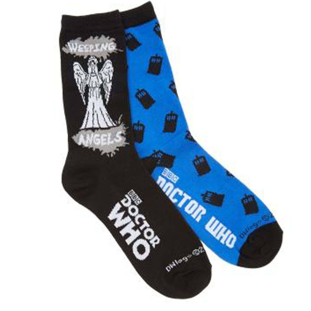 Doctor Who Weeping Angels 2 Pairs Of Crew Socks