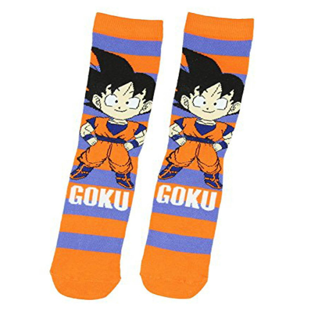 Dragon Ball Z Chibi Goku Stripe 1 Pair Of Crew Socks