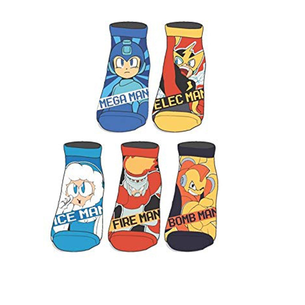 Mega Man Character 5 Pairs Of Ankle Socks