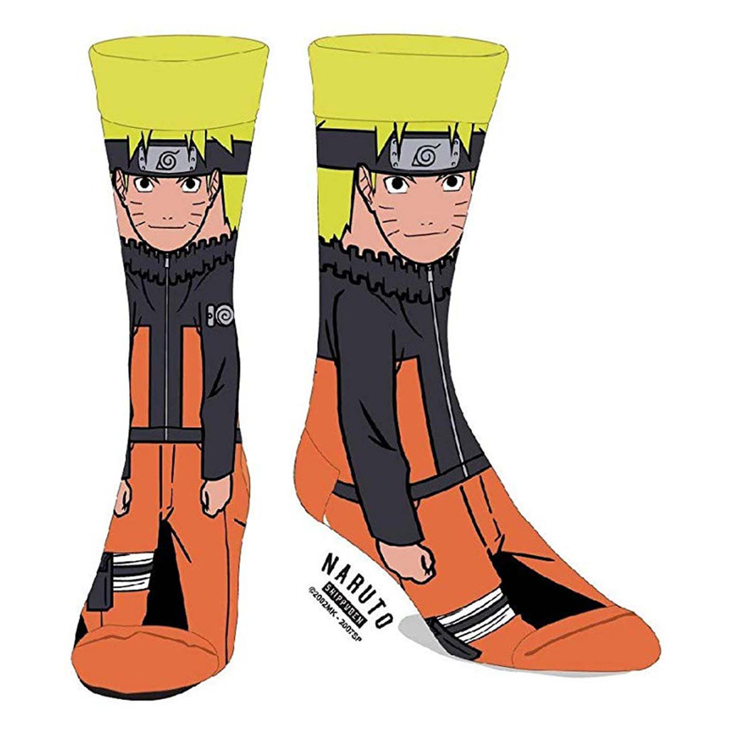 Naruto Shippuden Naruto Uzumaki 360 Character Men's Crew Socks